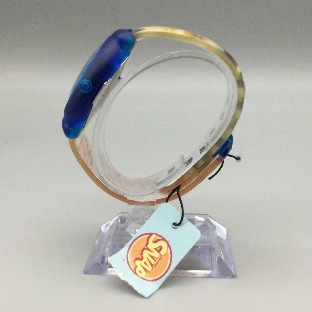 Disney Snap Donald Duck Boys Watch Blue Case Comic Dial Slap Band New Battery